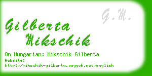 gilberta mikschik business card